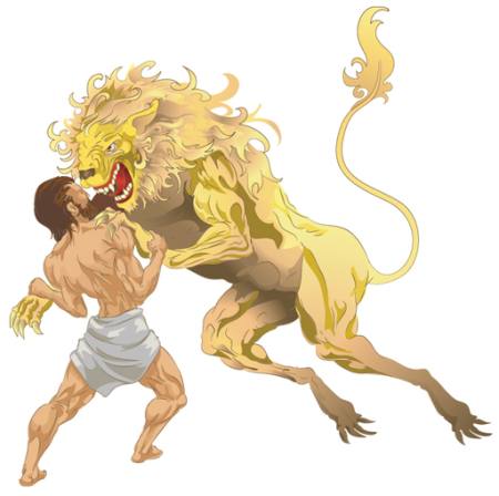 leijona, Hercules, keltainen, taistelu, eläimet Christos Georghiou - Dreamstime