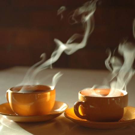 kuuma, kahvi, kahvi, savu, kupit Sergei Krasii - Dreamstime