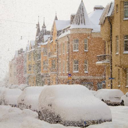 talvi, lumi, autot, rakennus, lumisade Aija Lehtonen - Dreamstime