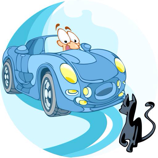 auto, ajaa, kissa, eläin Verzhh