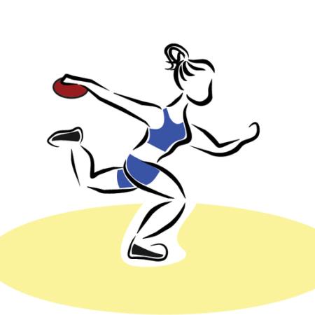 urheilu, heittää, nainen, keltainen, sininen Nuriagdb - Dreamstime