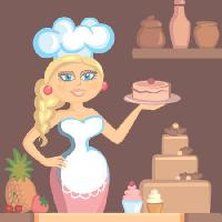 Pixwords Kuva nainen, blondi, kokki, kakku, nainen, keittiö Klavapuk - Dreamstime
