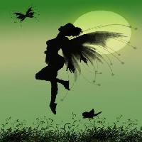 keiju, vihreä, kuu, lentää, siivet, perhonen Franciscah - Dreamstime