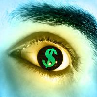 rahaa, dollari, silmä, kulmakarva Andreus - Dreamstime
