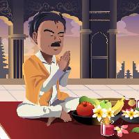 mies, rukoilla, ruoka, syödä, appels, banaani, hedelmät, intialainen Artisticco Llc (Artisticco)
