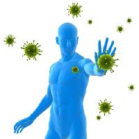 Pixwords Kuva virus, koskemattomuus, sininen, mies, sairas, bakteerit, vihreä Sebastian Kaulitzki - Dreamstime