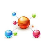 Pixwords Kuva atomi, pallo, balls, väri, värit, oranssi, vihreä, pinkki, sininen Natis76