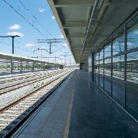 asema, juna, kappaleita, lasi, taivas, rautatie Quintanilla