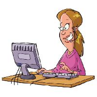 nainen, tietokone, puhua, tukea, apua, näppäimistö Dedmazay - Dreamstime