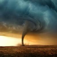tornado, maa, maisema, myrsky, sininen Solarseven