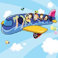 Pixwords Kuva kone, onnellinen, turistit, baloons, taivas, lentokone Zuura - Dreamstime